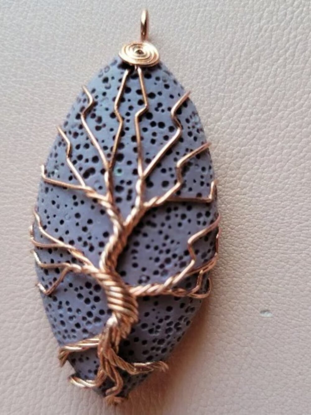 Rose Gold Lava Rock Necklace